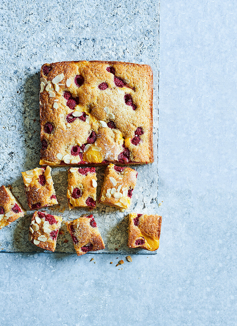 Himbeer-Vanillepudding-Kuchen