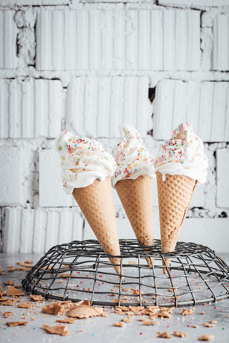 Soft ice cream with sprinkles