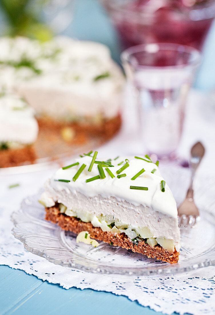 Easter pie with potatoes and chives