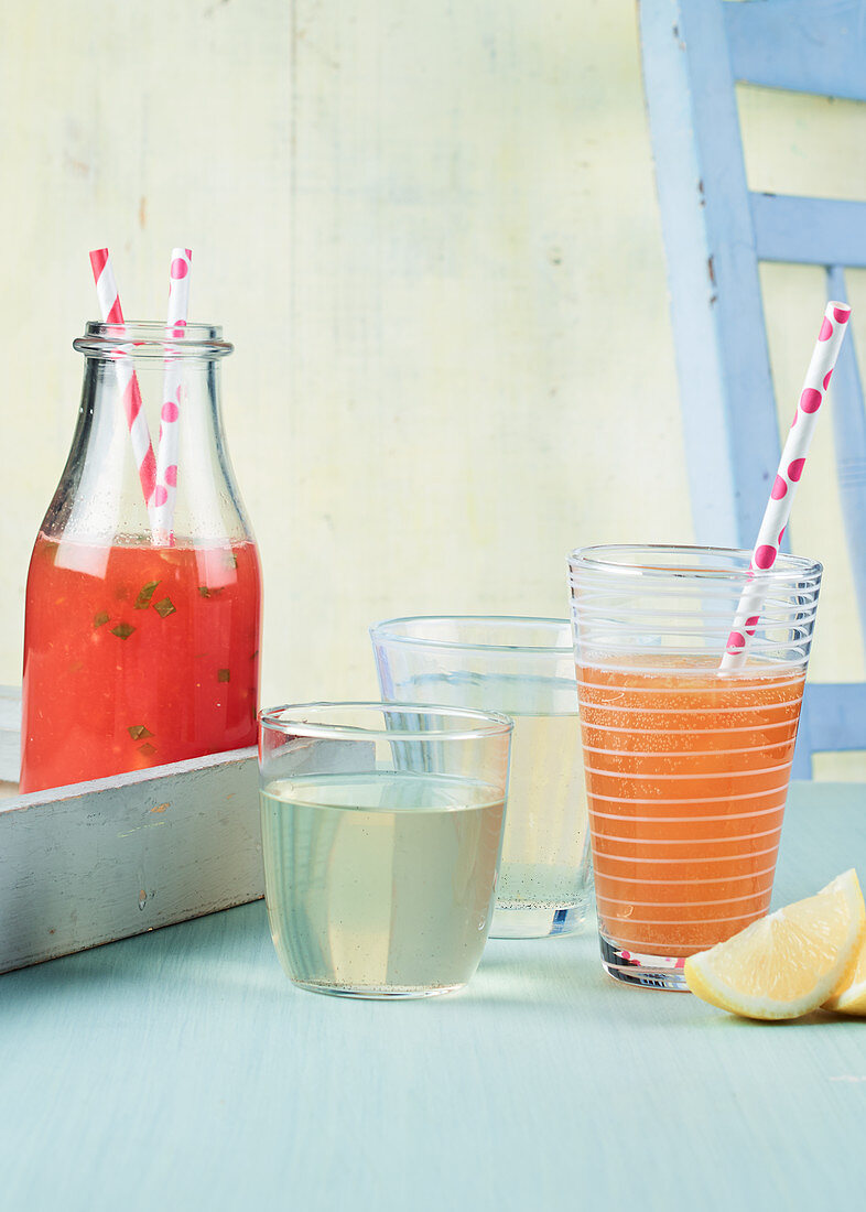 Wassermelonen-Cooler, Pink Lemonade und Holunder-Cordial