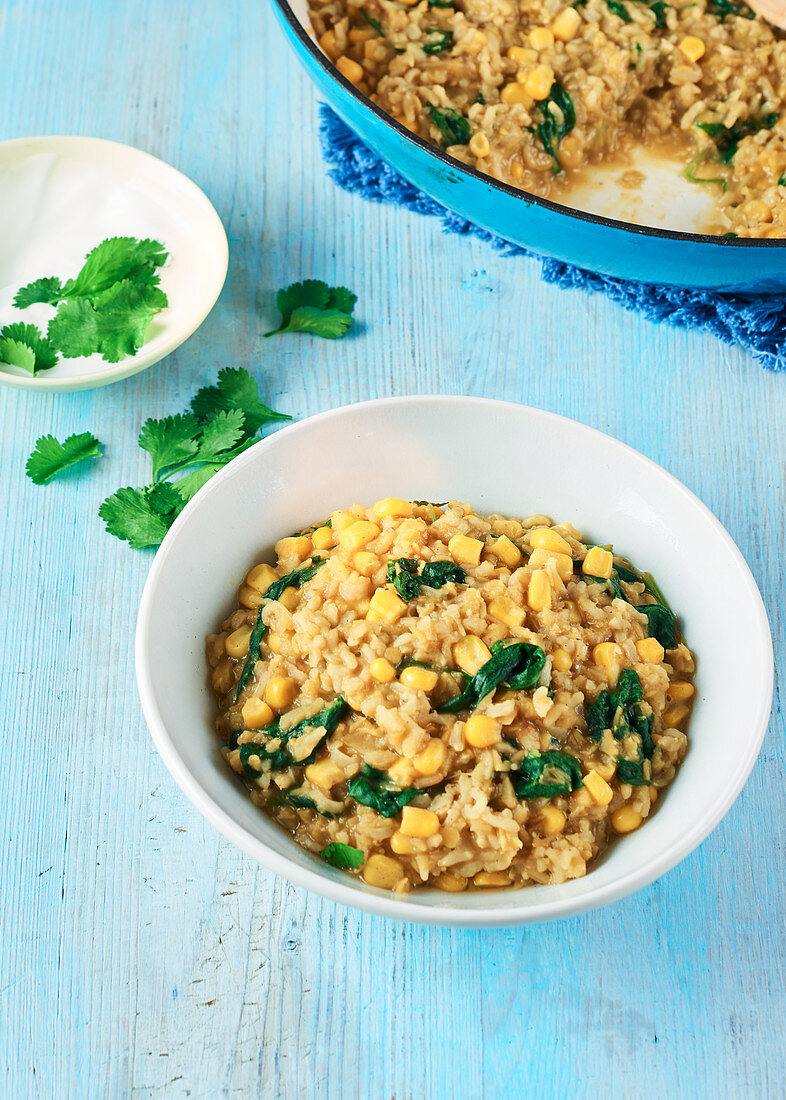 Sweetcorn and Spinach Dhal
