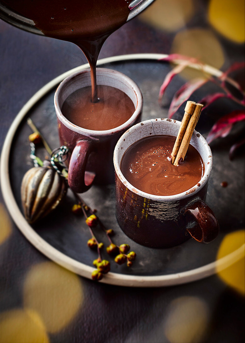 Mulled Hot Chocolate (Heiße Schokolade mit Glühwein)