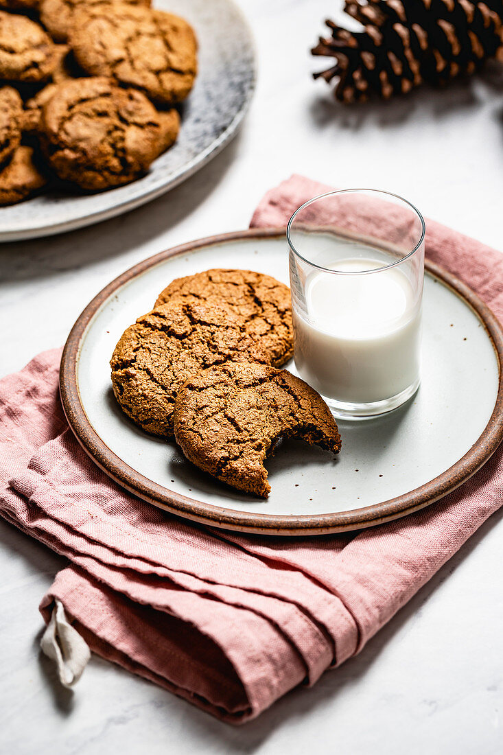 Gingerbread Cookies and a glass of milk