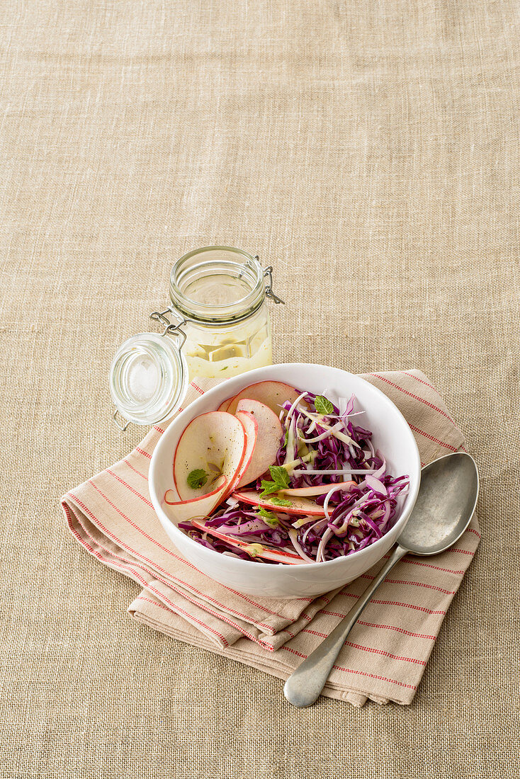 Rotkohl-Apfel-Salat mit Zitronenvinaigrette