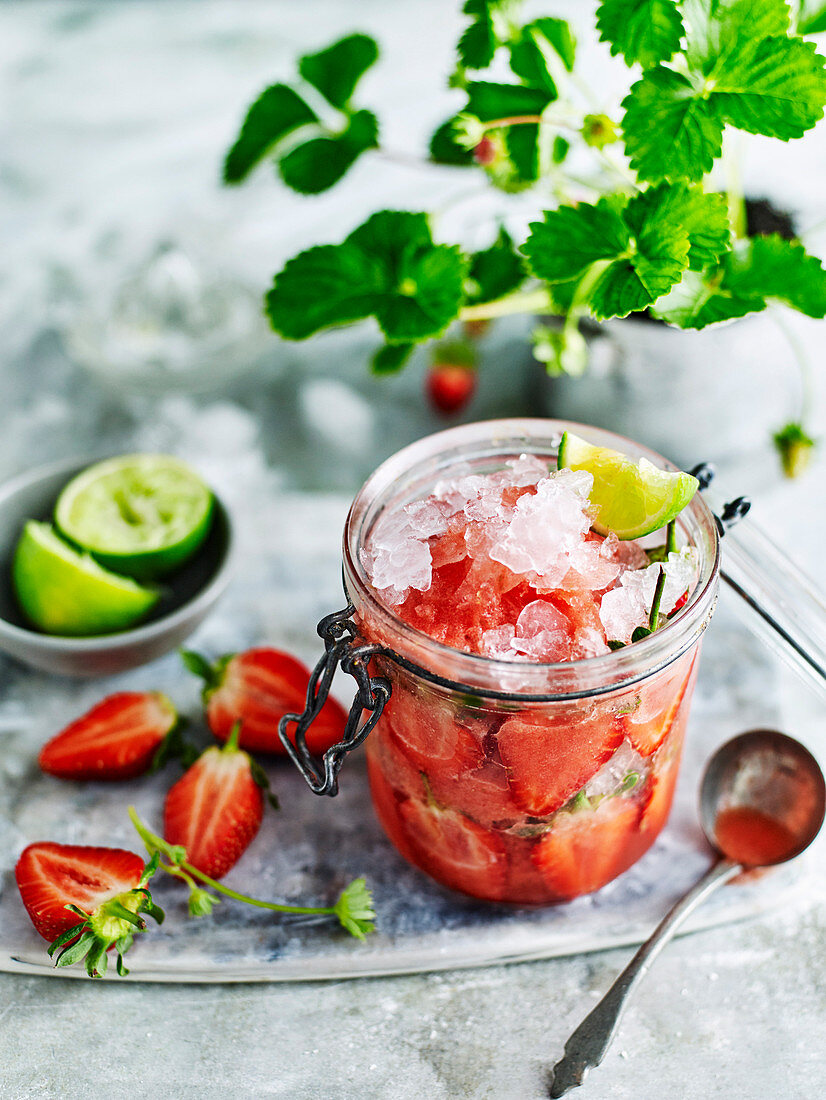 Melon and strawberry Frappe