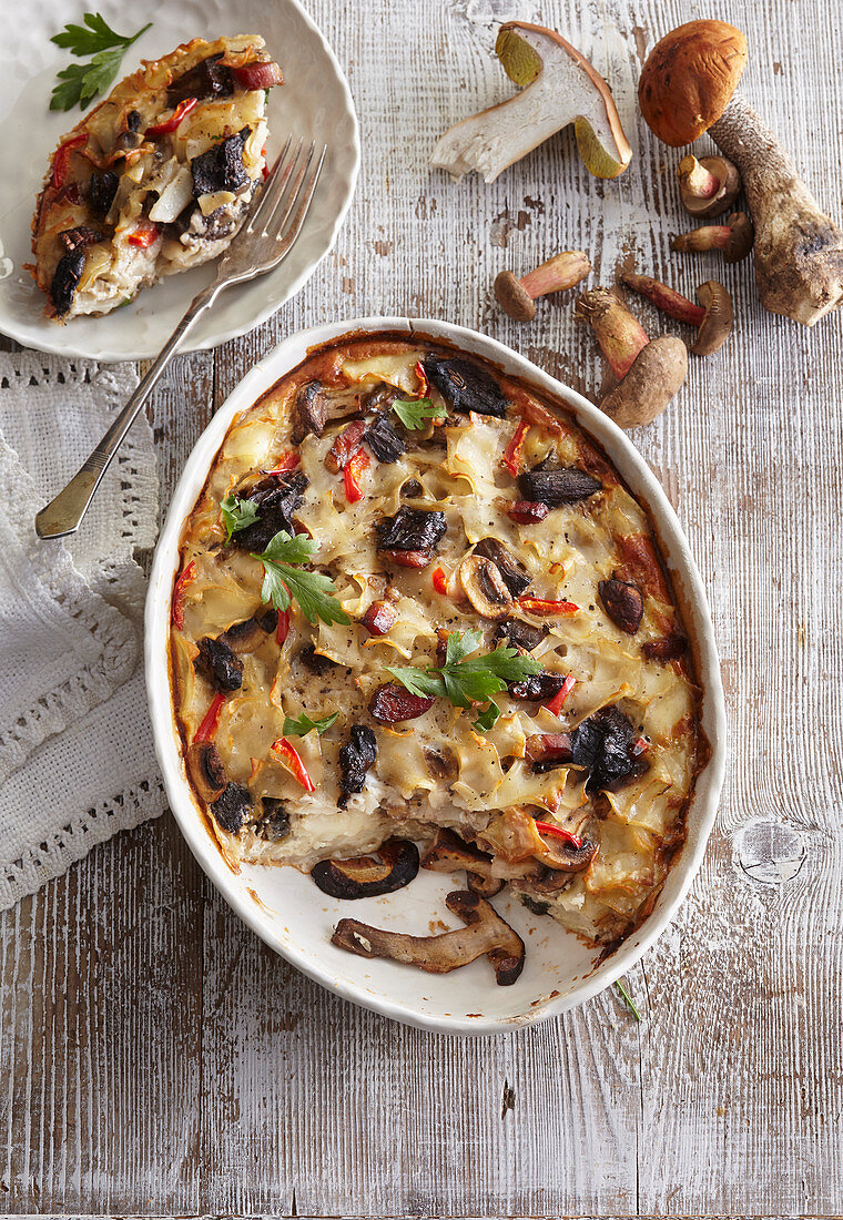 Mushroom pasta with chilli and cream