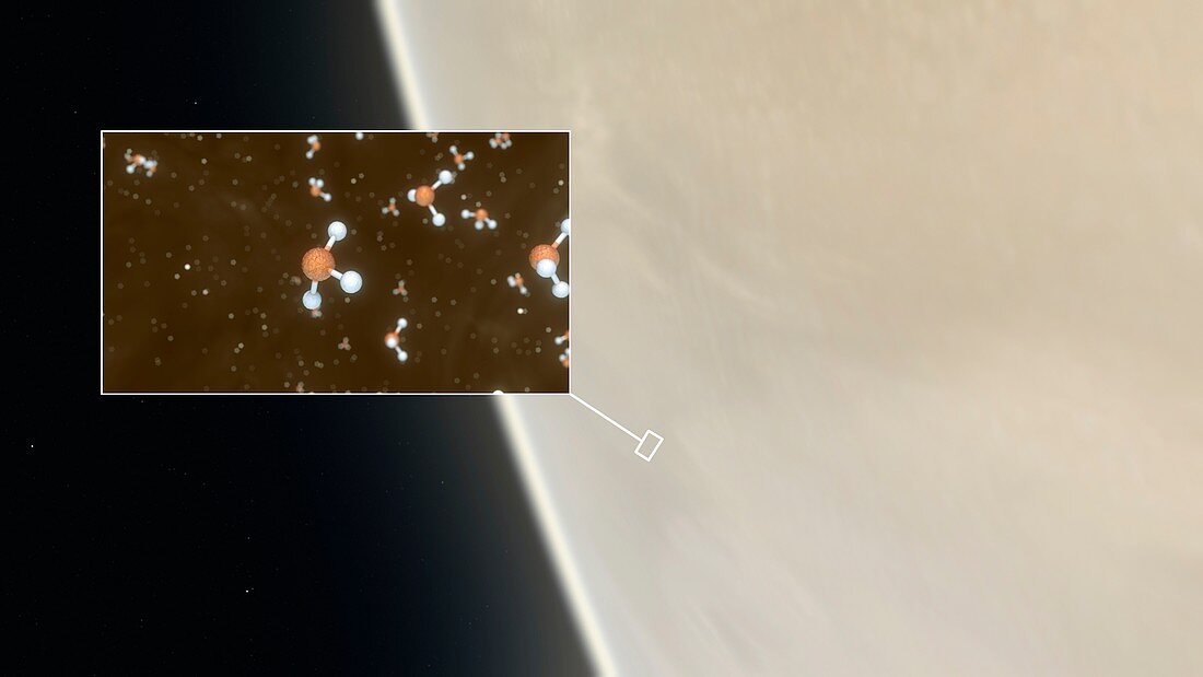 Phosphine molecules in Venus's atmosphere, illustration