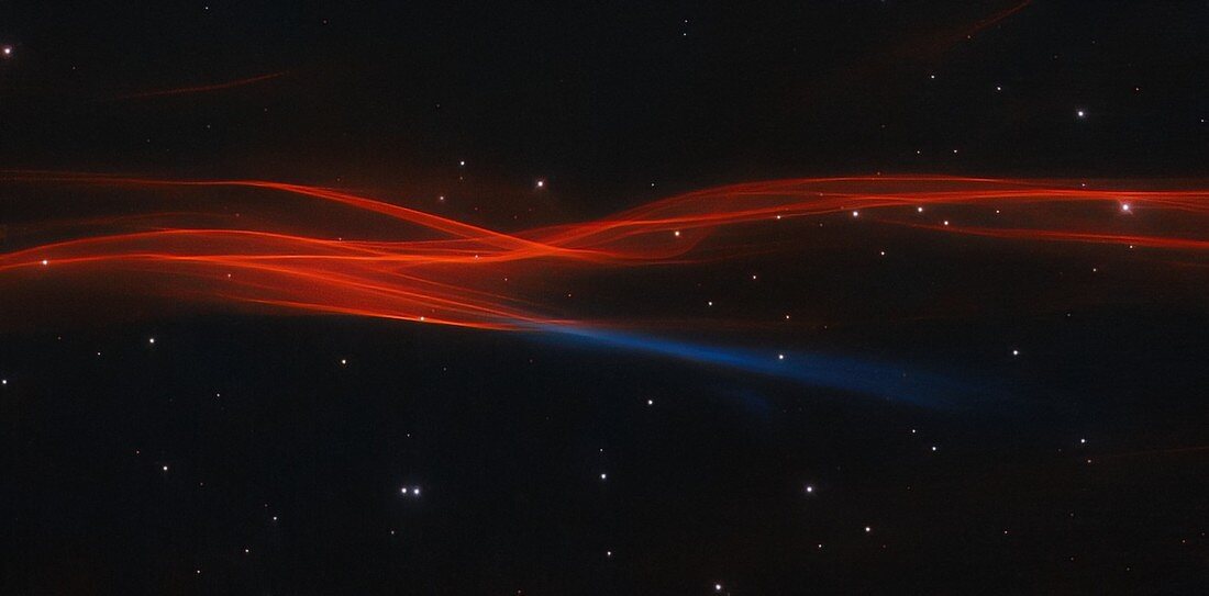Cygnus supernova blast wave, Hubble Space Telescope image