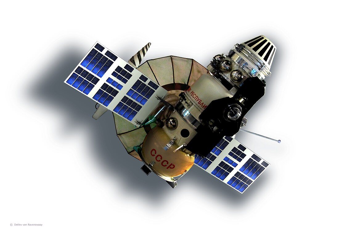 Venera 4 lander and service craft, illustration