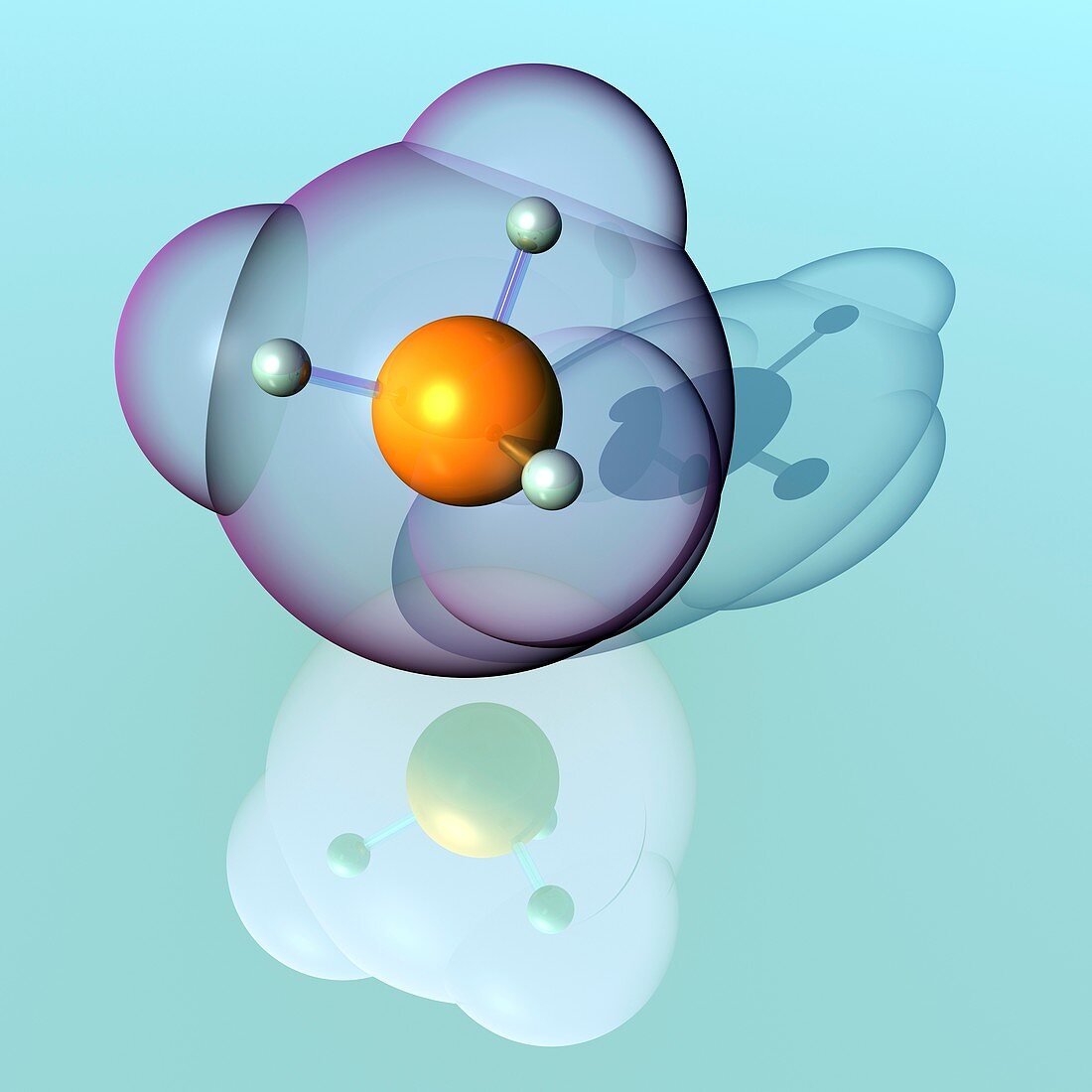 Phosphine molecule, illustration