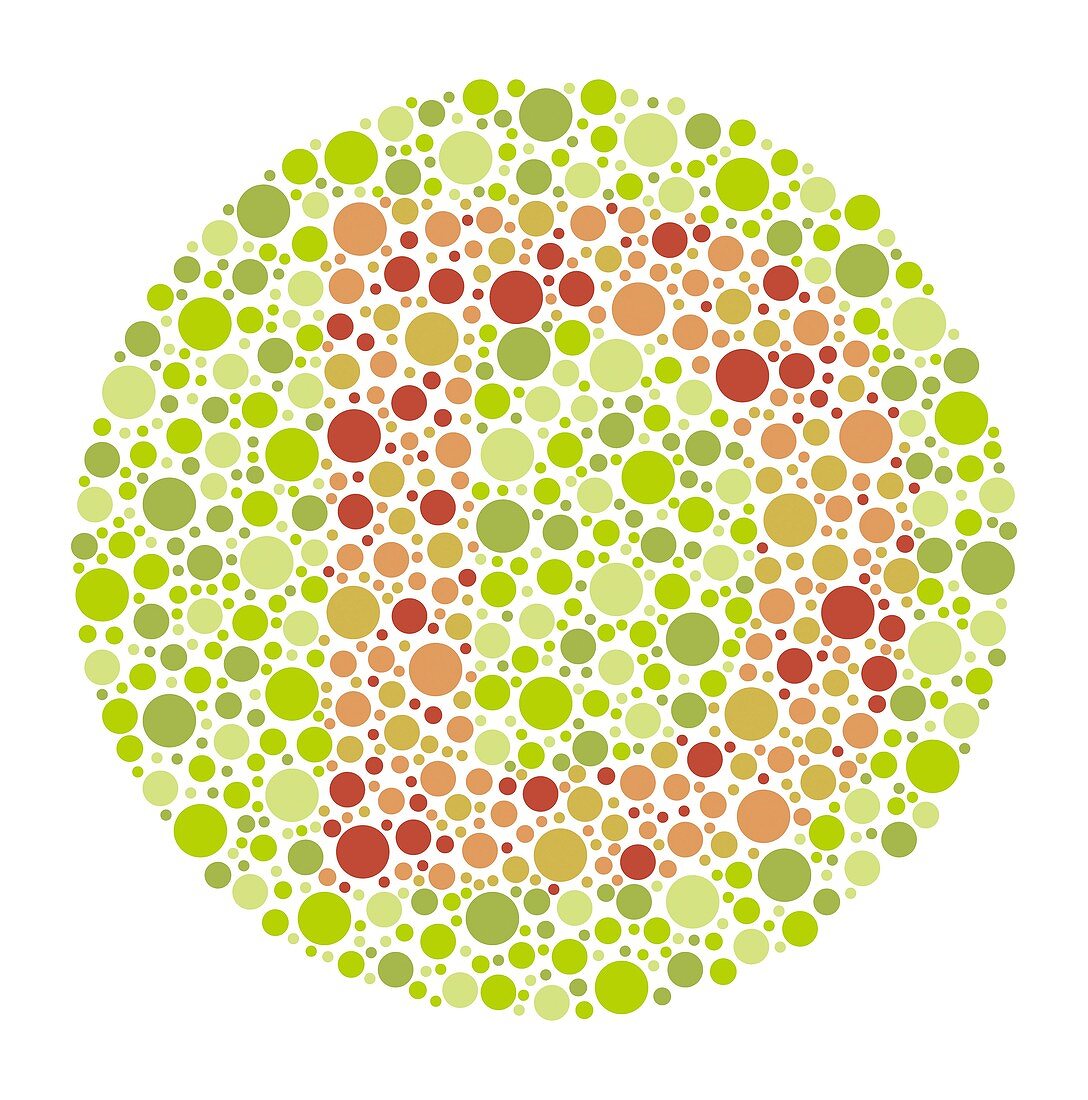 Colour blindness test chart, illustration