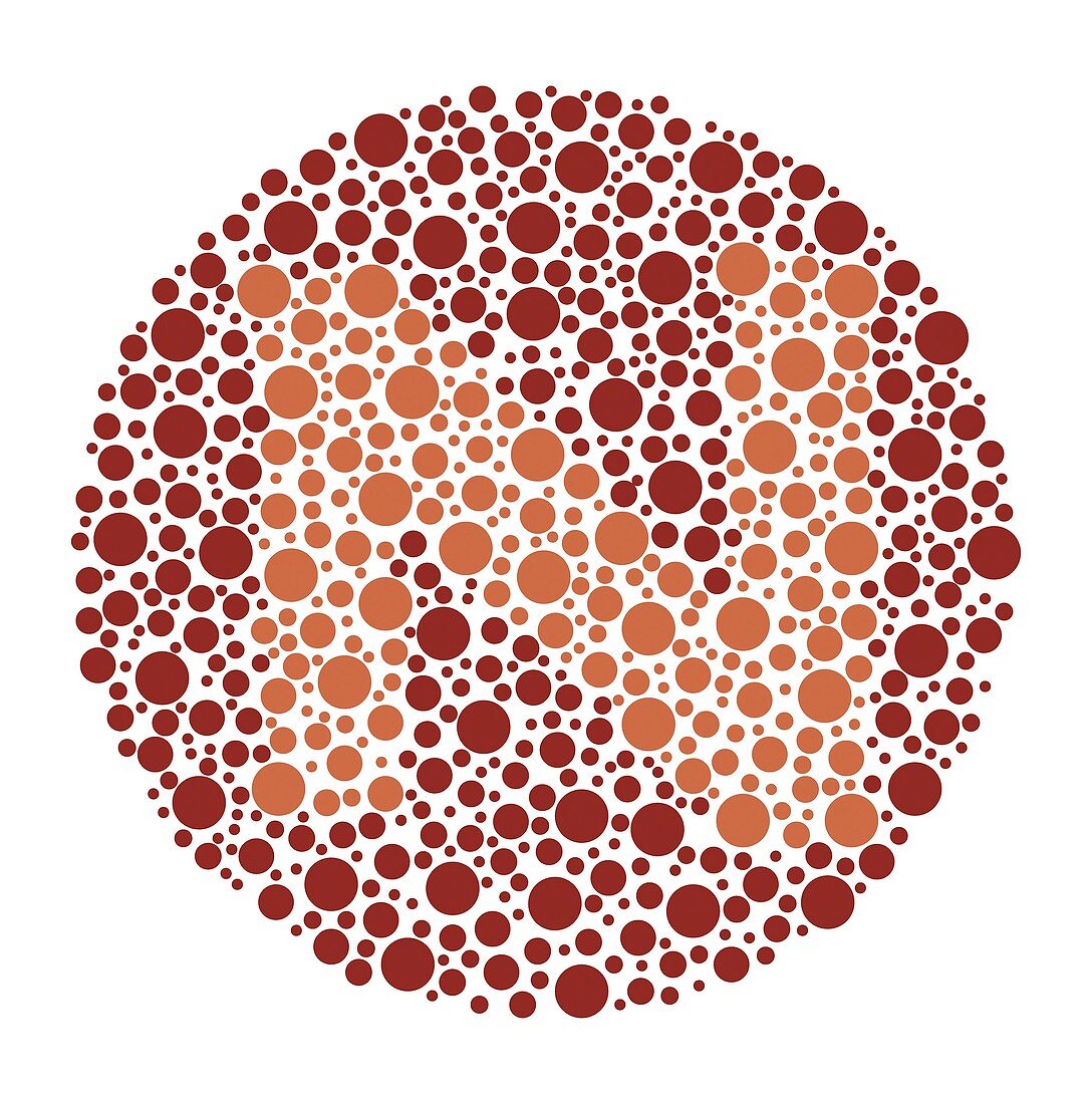 Colour blindness test chart, illustration