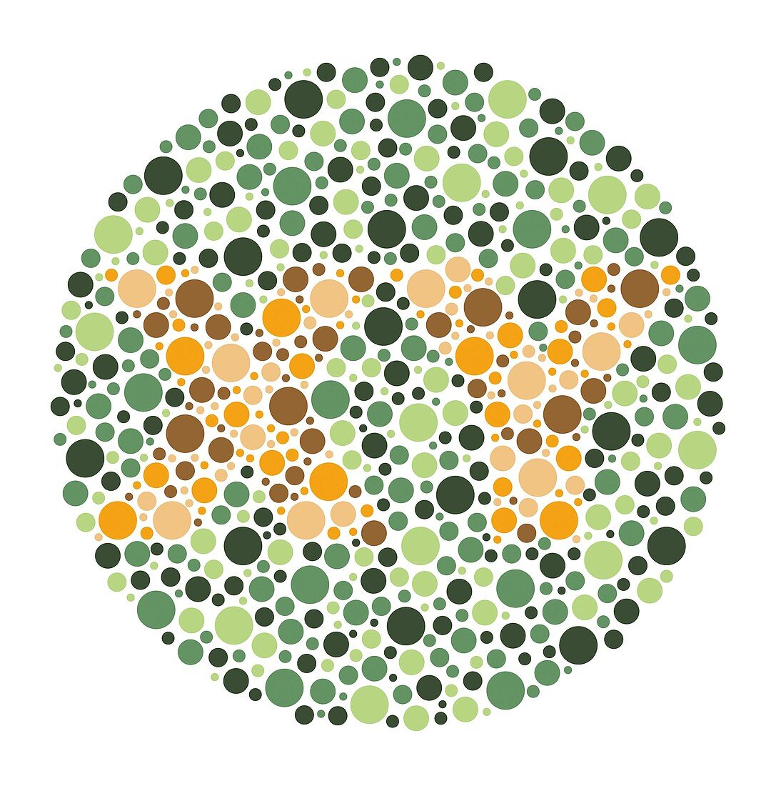 Colour blindness test chart, illustration