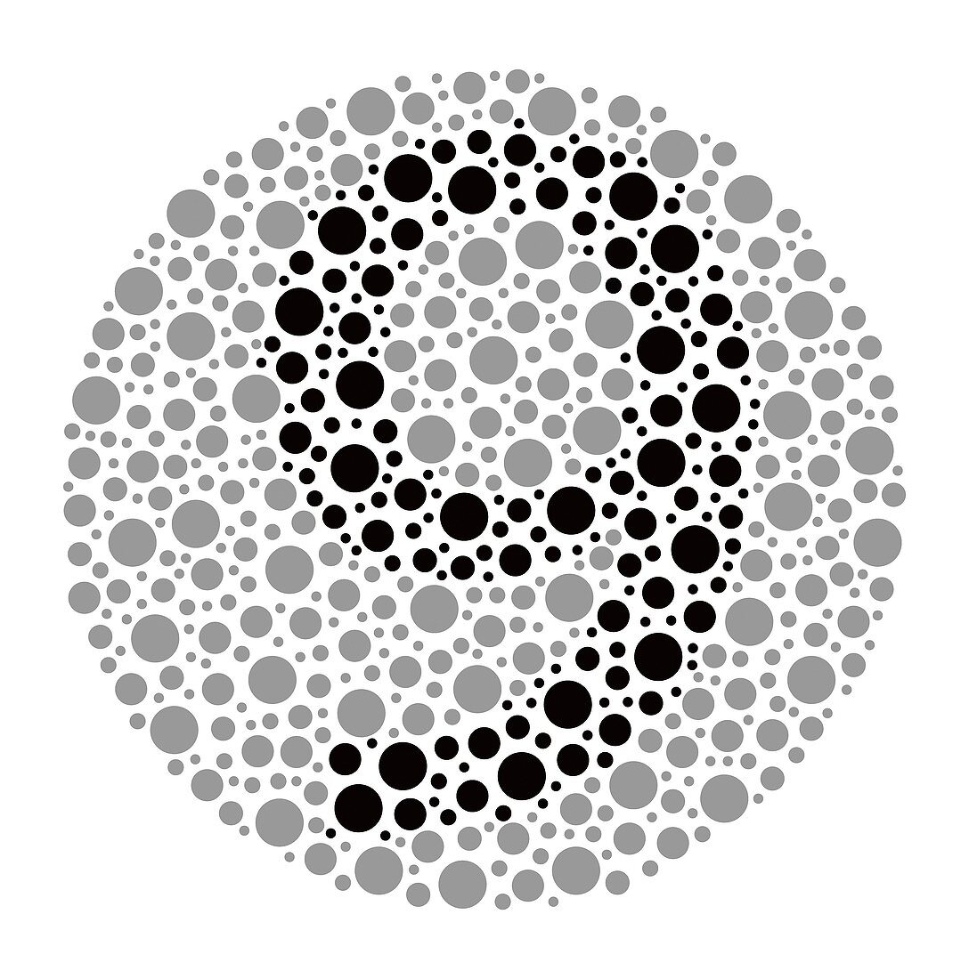 Colour blindness test chart, illustration