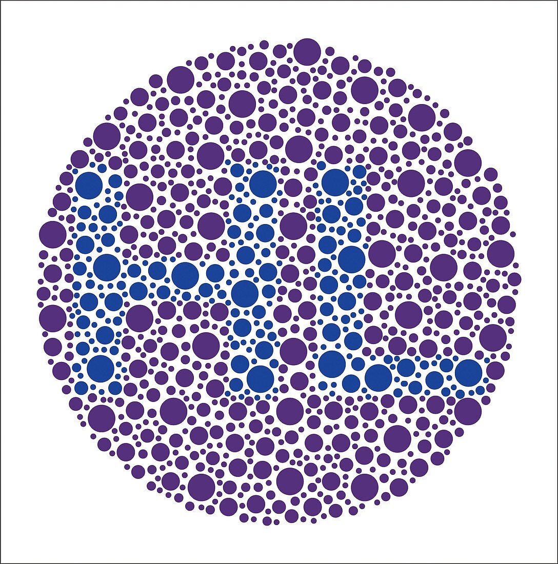 Colour blindness test chart, illustration