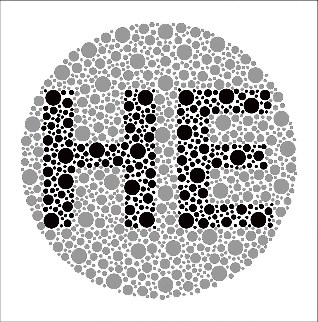 Colour blindness test chart, illustration