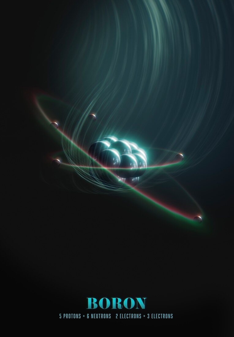 Boron atom, illustration