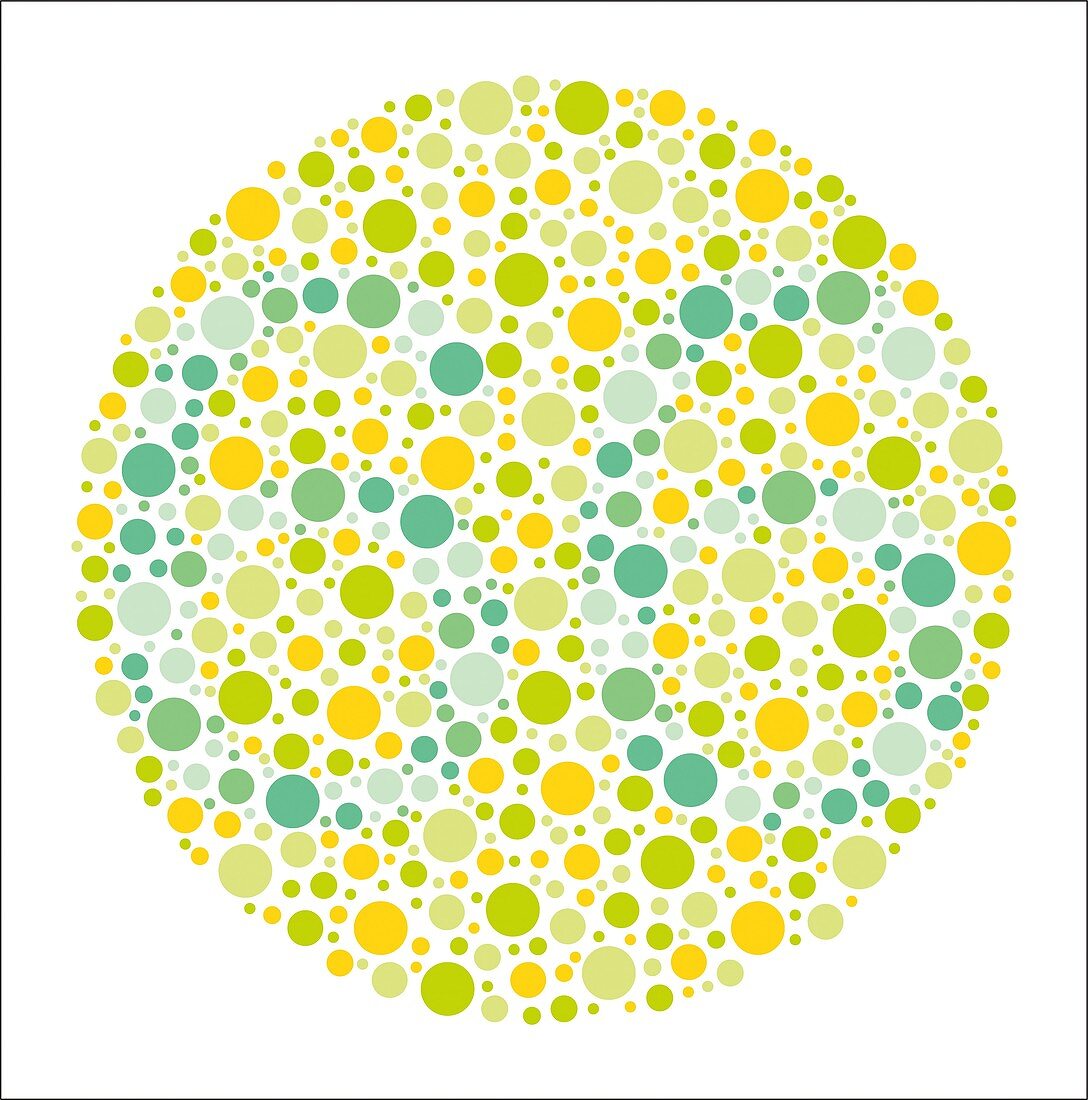 Colour blindness test chart, illustration