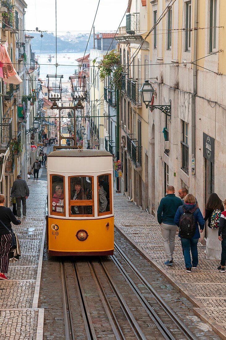 Bica street funicular, Lisbon, Portugal