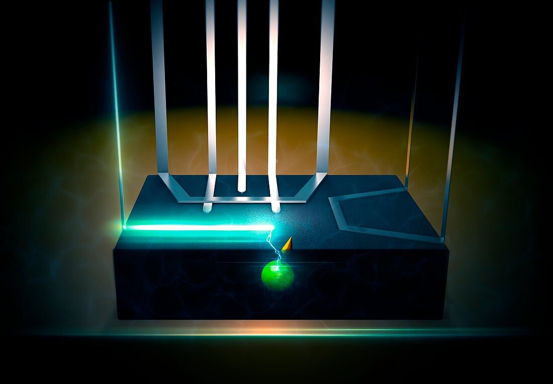 Electrical triggering of quantum entanglement, illustration