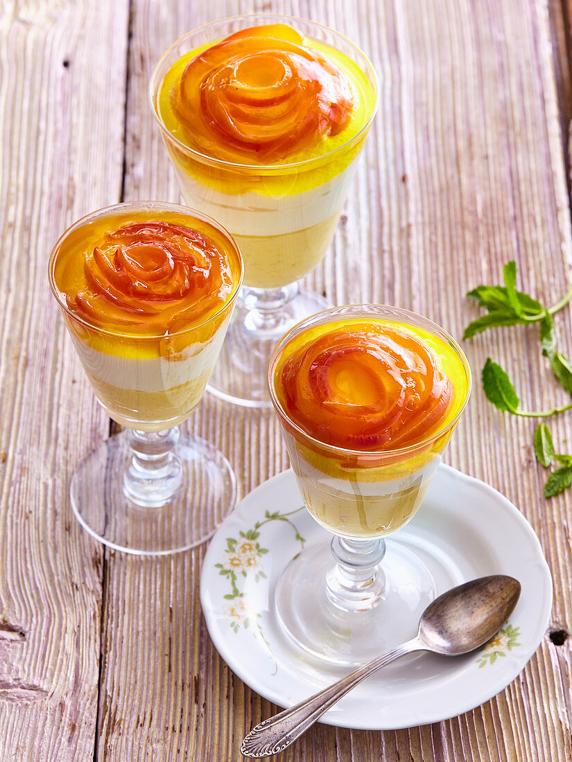 Peach mousse with white chocolate