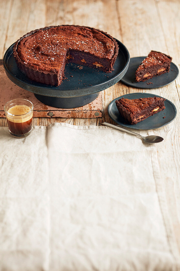 Millionaire’s chocolate brownie tart