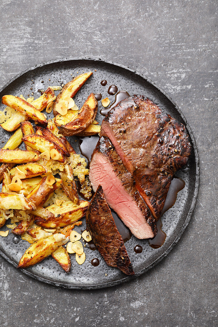 Steaks in Balsamico und Honig