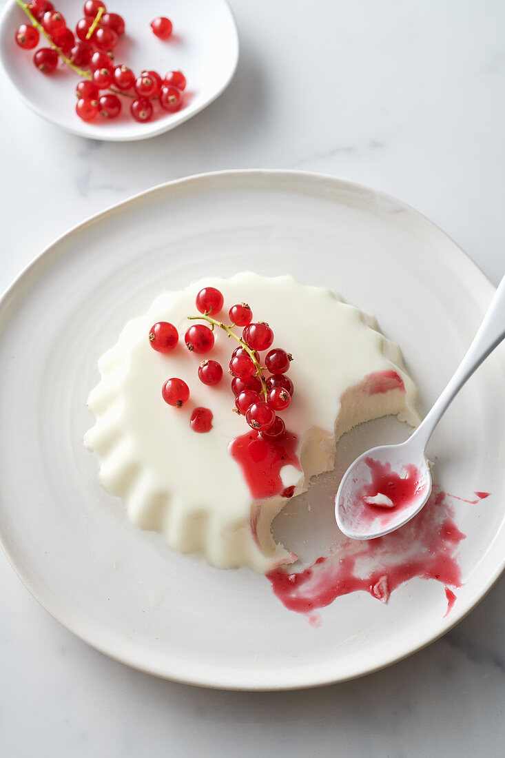 Panna cotta decorated with fresh berries