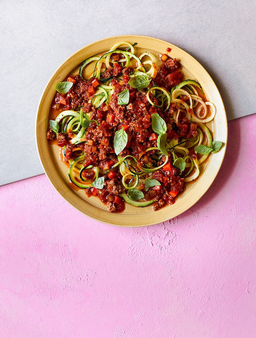Zoodles with bolognese sauce