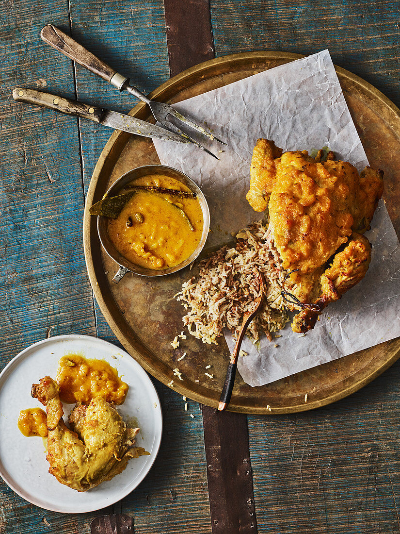 Oven-baked apricot chicken (India)