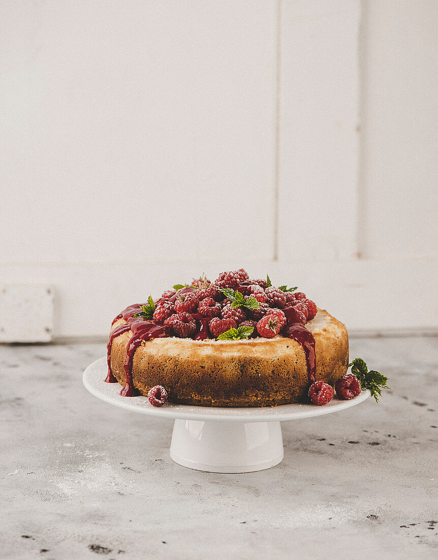 New York Cheese Cake mit Himbeeren