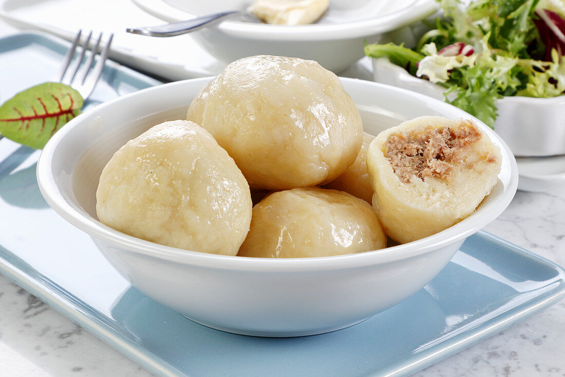 Potato dumplings with meat filling