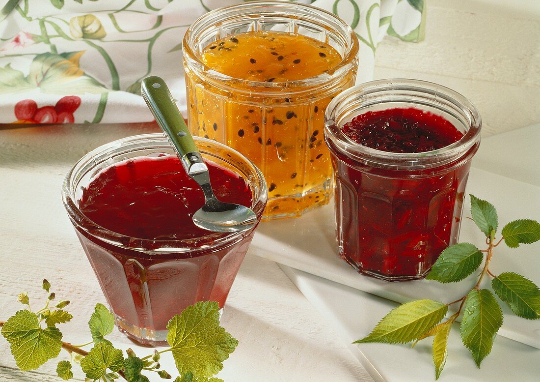 Three jars of jam