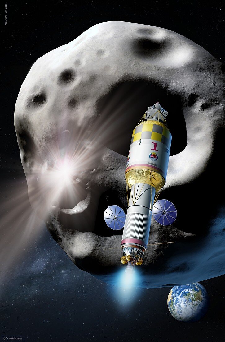 Asteroid defence spacecraft, illustration