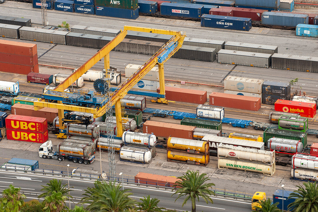 Port of Barcelona, Spain, aerial view