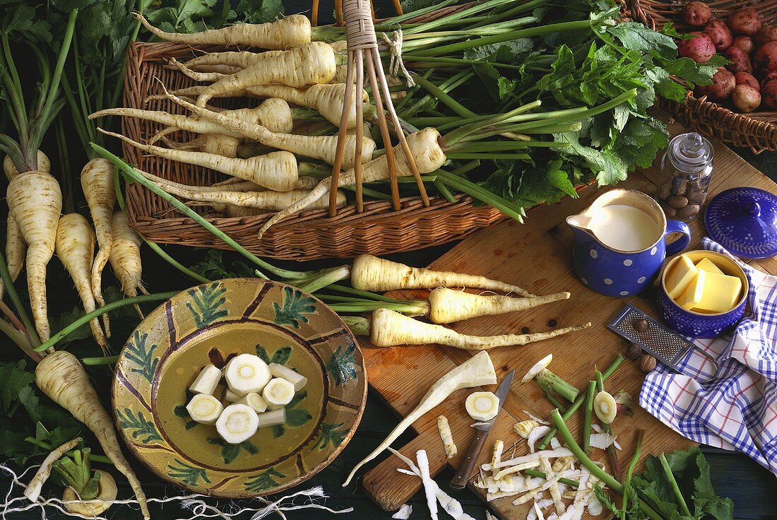 Several Parsnips in a Kitchen
