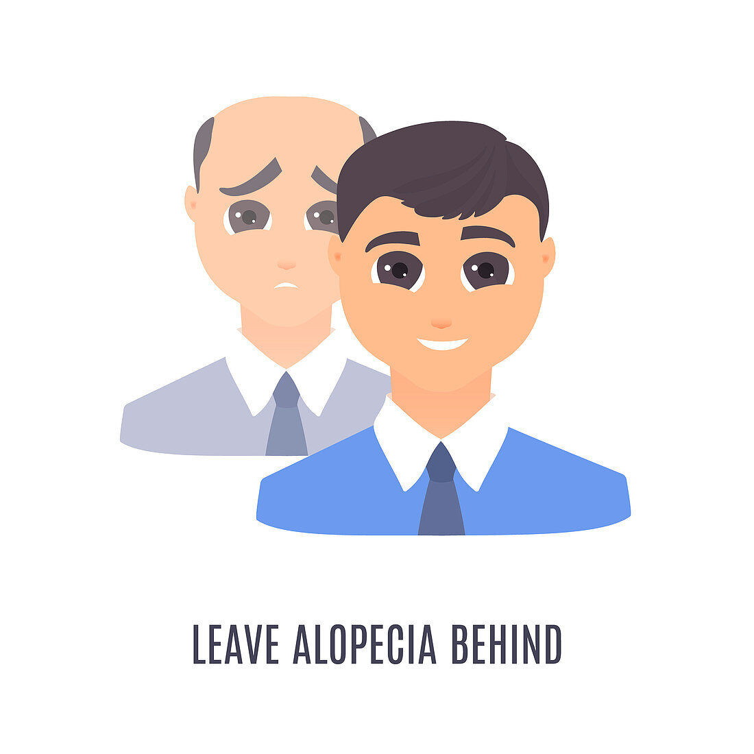 Male alopecia treatment, conceptual illustration