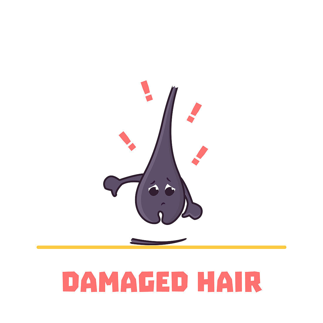 Damaged hair, conceptual illustration