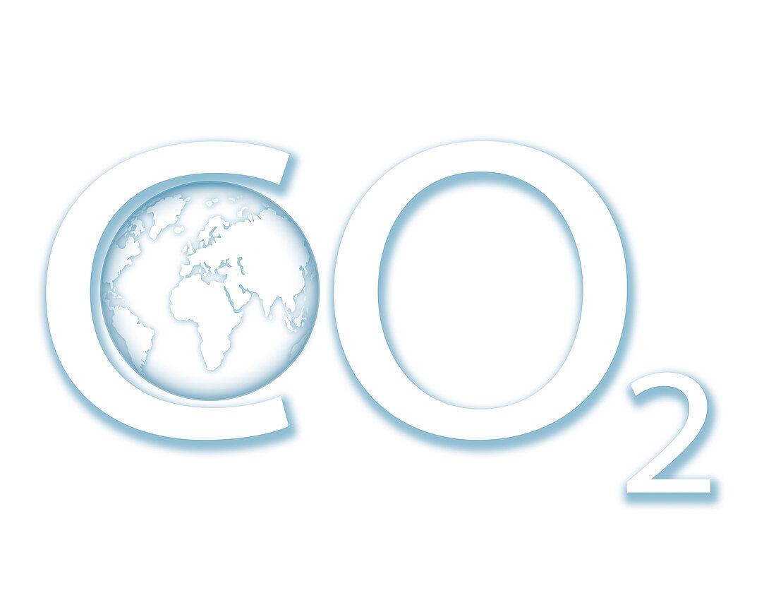 Carbon dioxide with Earth, illustration