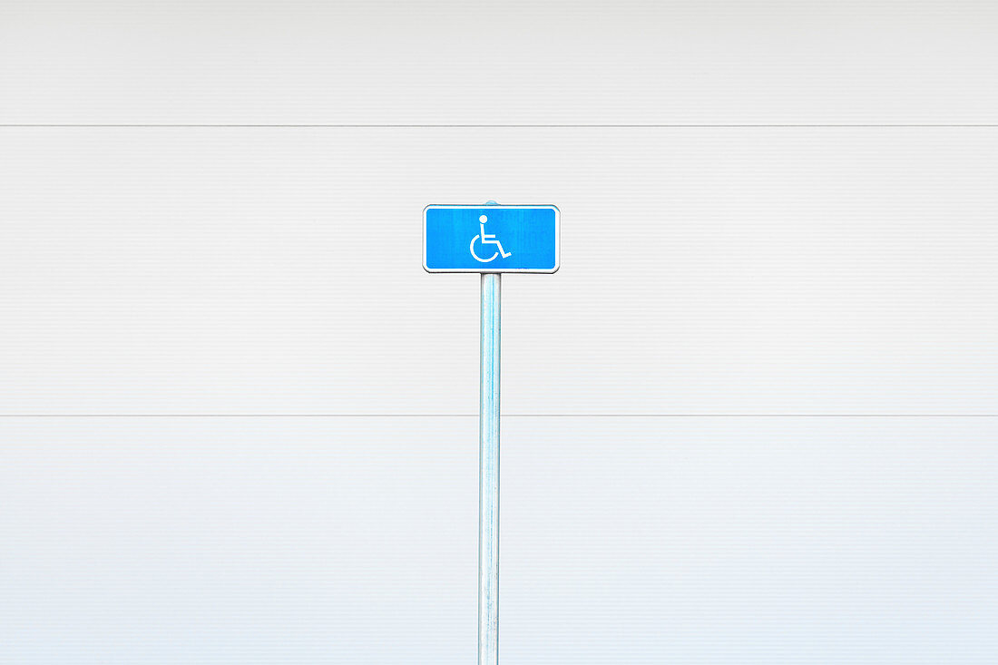 Disabled parking street sign
