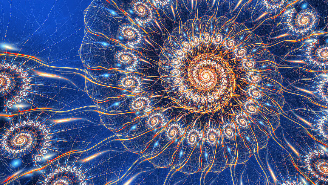 Spiral fractal pattern, illustration