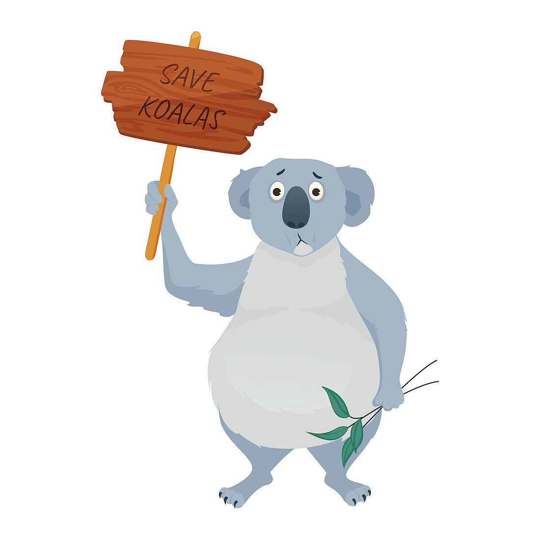 Save the koalas, conceptual illustration