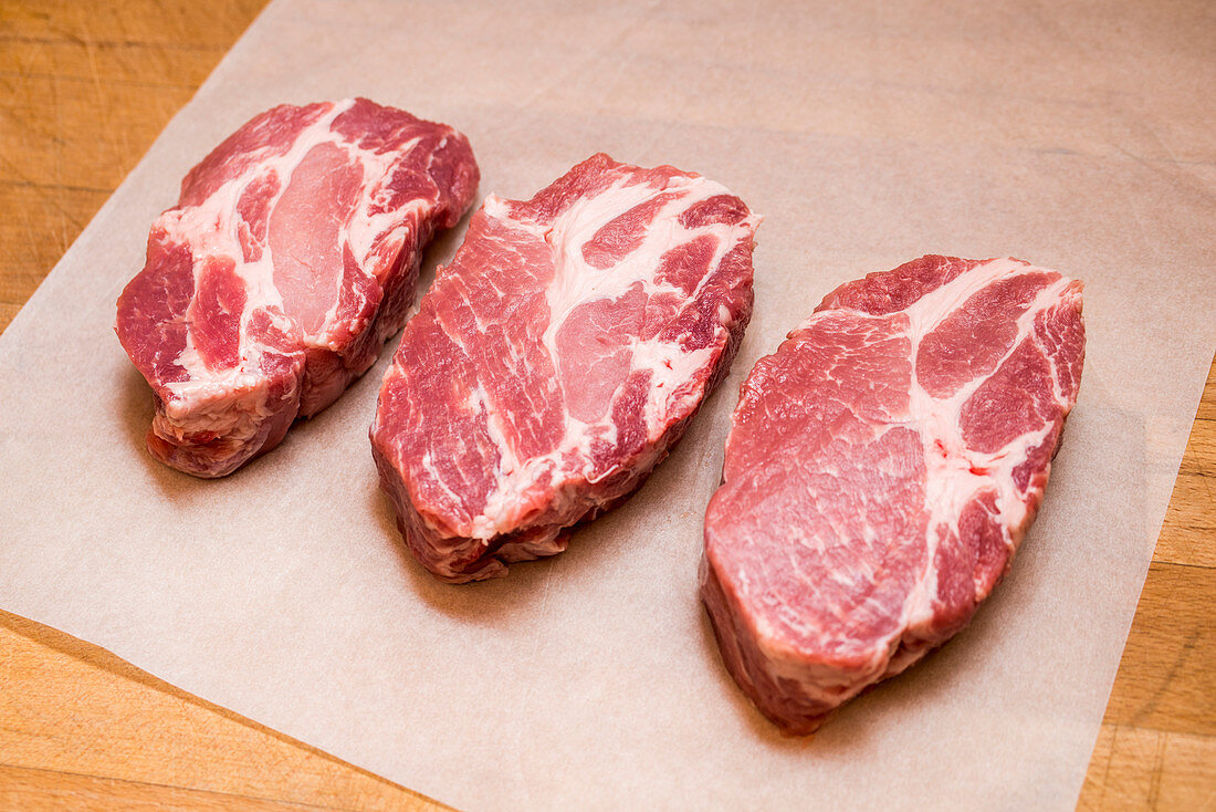 Duroc pork steaks