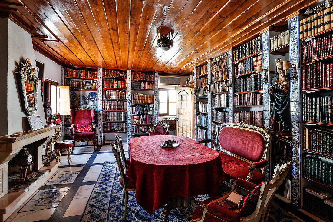 The library in the Quinta Plansel vineyard, Alentejo, Portugal