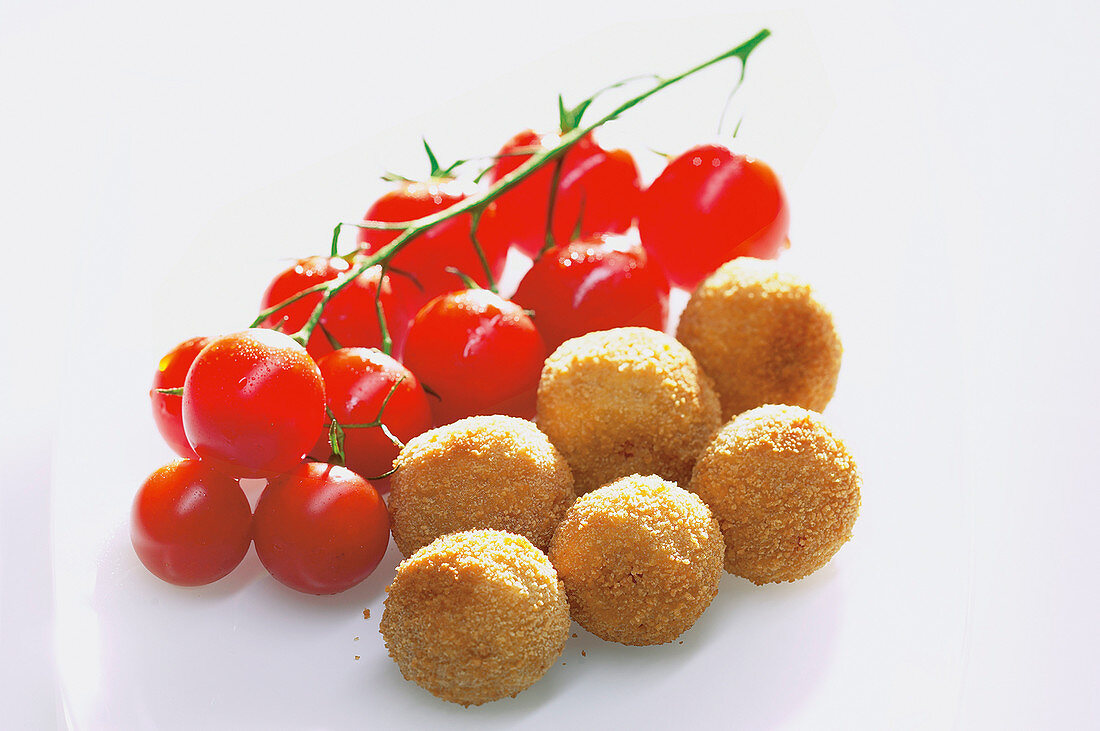 Deep-fried cherry tomatoes