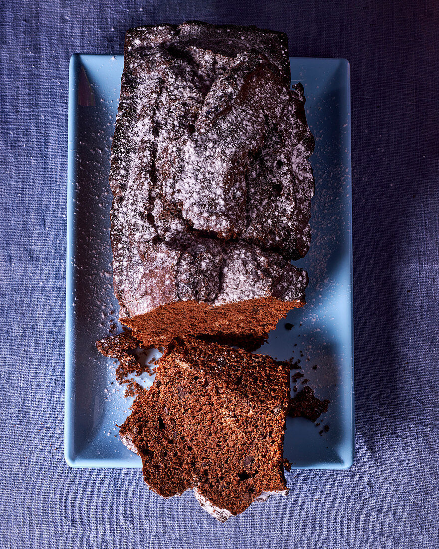 Schokoladenkuchen, angeschnitten