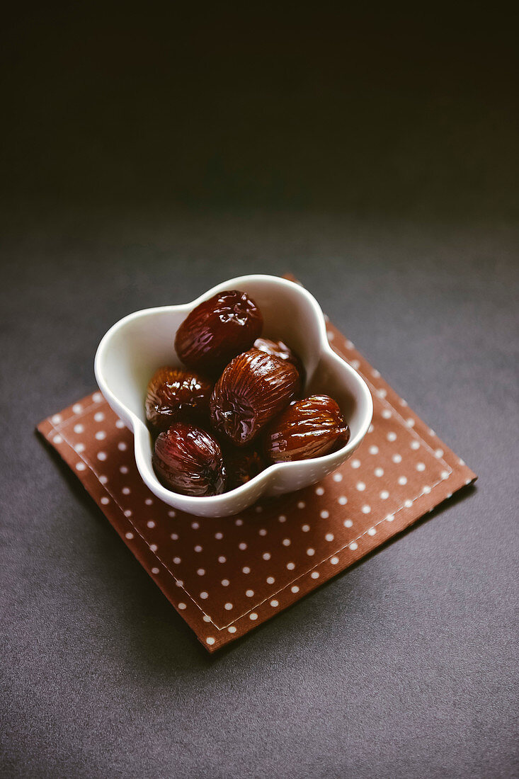Dried candied jujube ready to eat after steaming