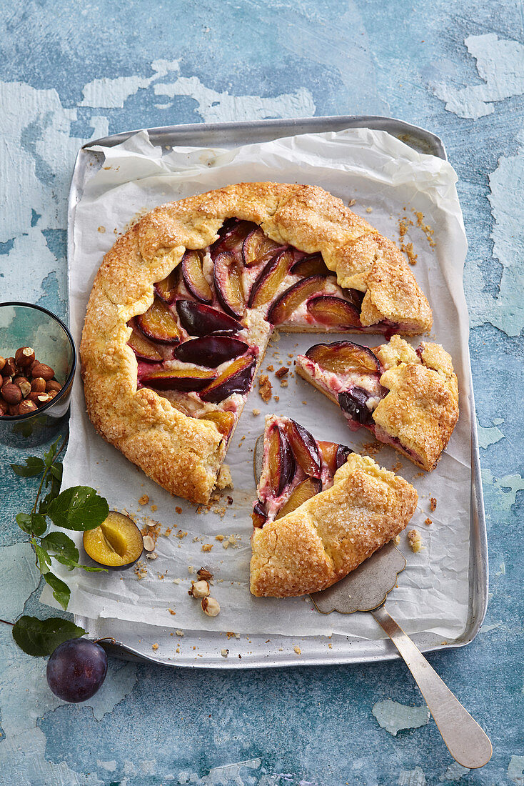 Galette with plums