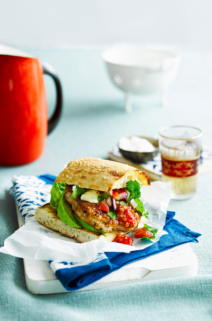 Cajun spiced chicken burger