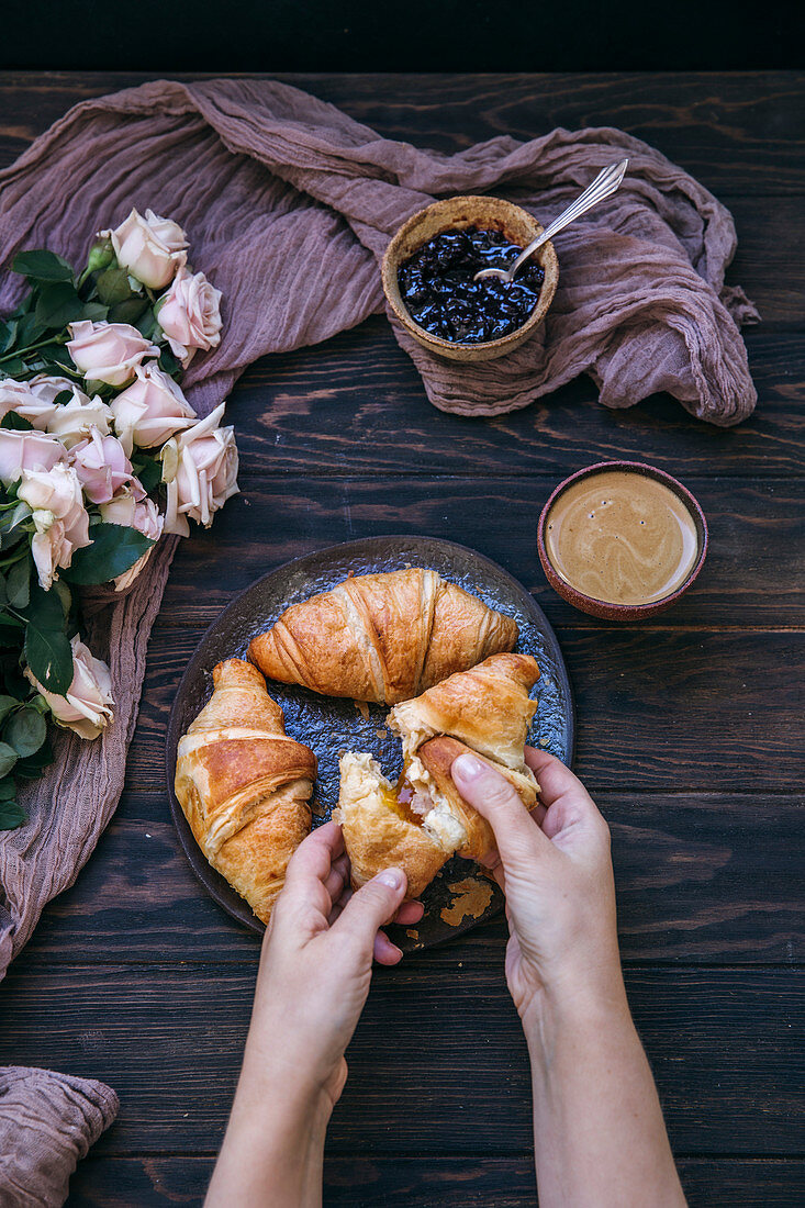 Eating croissants